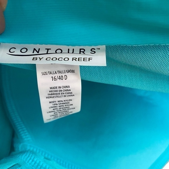 Coco Contours Agate Ruffle Bandeau Bra Sized One Piece Swimsuit - Tropicale - Picture 12 of 16